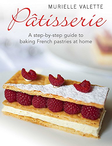 "Book cover featuring a layered French pastry with raspberries and powdered sugar on top."