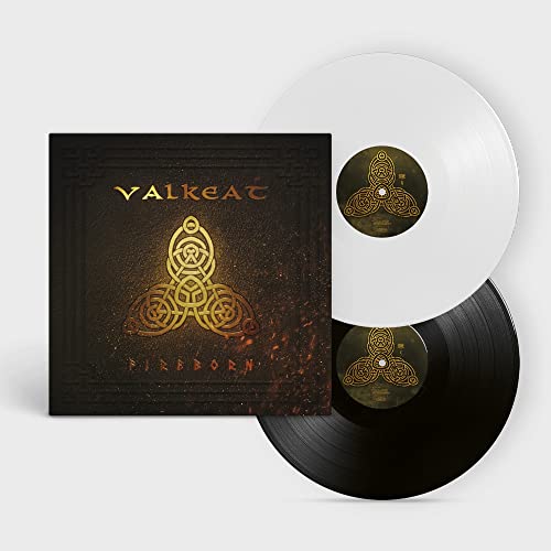 Valkeat “Fireborn” vinyl record with ornate gold design on black cover.