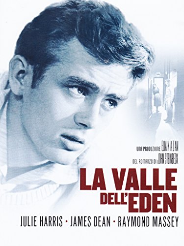 DVD cover for "La Valle Dell'Eden" featuring James Dean’s portrait.