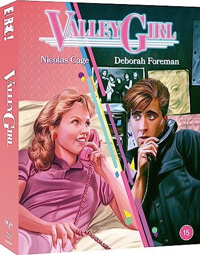 Blu-ray cover art featuring Nicolas Cage and Deborah Foreman talking on telephones.