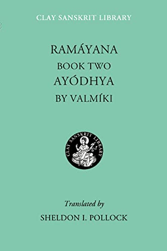 Green book cover with title "Ramayana Book Two: Ayodhya" and central circular emblem.
