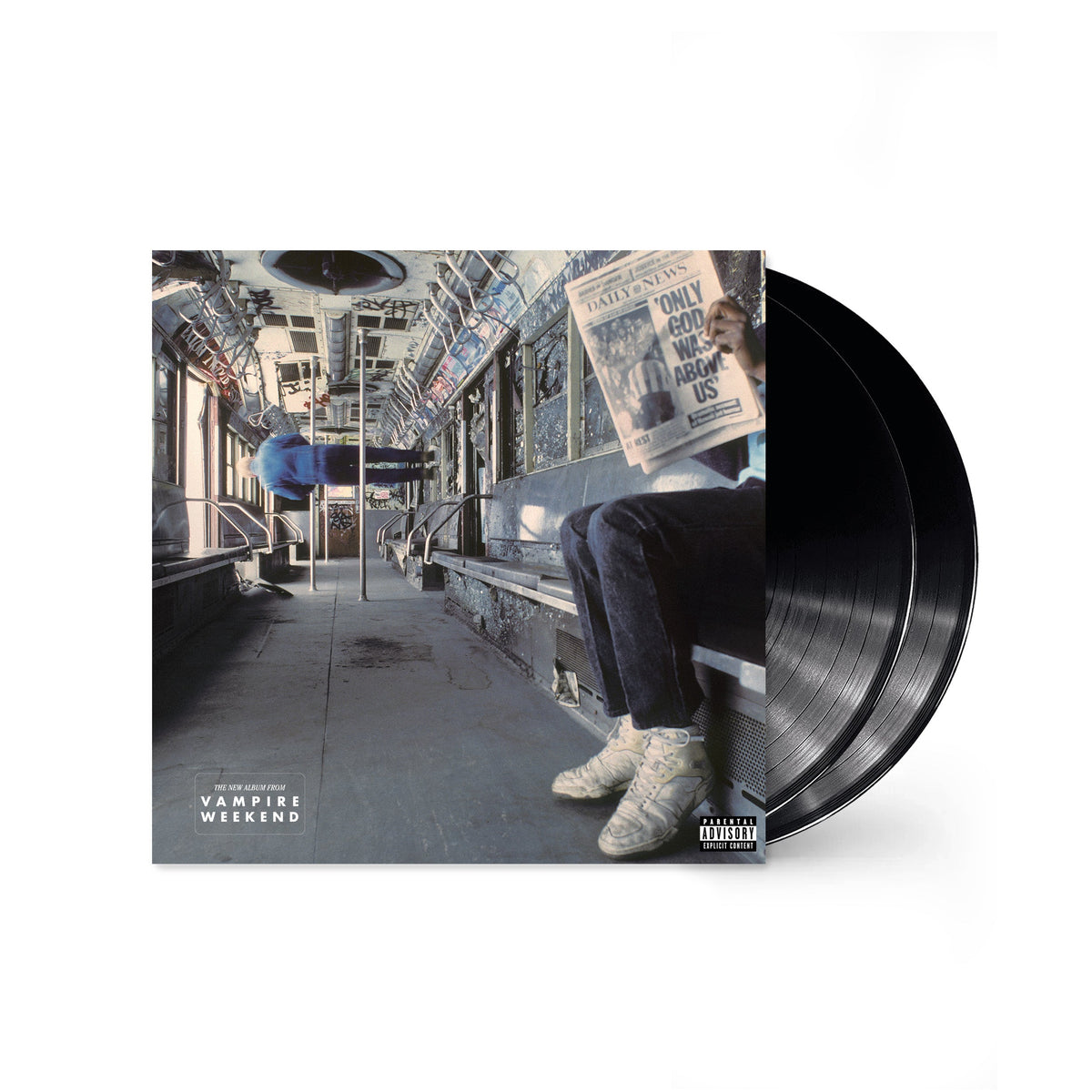 Vampire Weekend album cover with a vinyl record, subway scene.