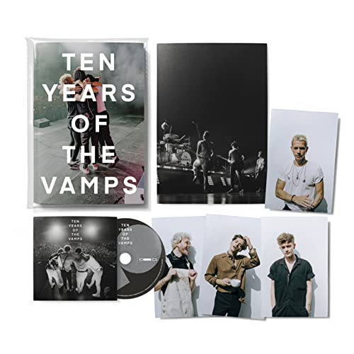 “Ten Years Of The Vamps” CD package with band photos and disc.