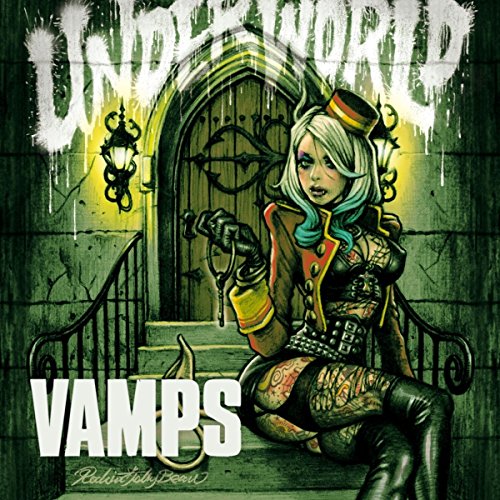 The album cover for "Vamps - Underworld" features a cartoon woman sitting on stairs.