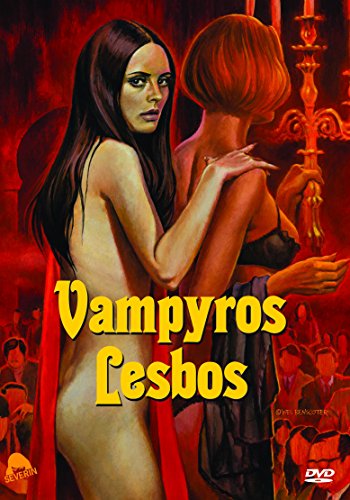 DVD cover for “Vampyros Lesbos” featuring two women in a dramatic pose.