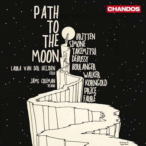 CD cover: sketched steps leading to a moon, with composer names.