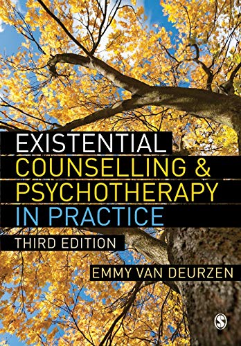 Book cover with tree branches, title “Existential Counselling & Psychotherapy”.