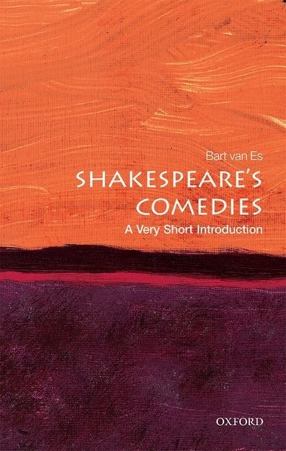 Book cover: "Shakespeare's Comedies" with orange and purple abstract design.