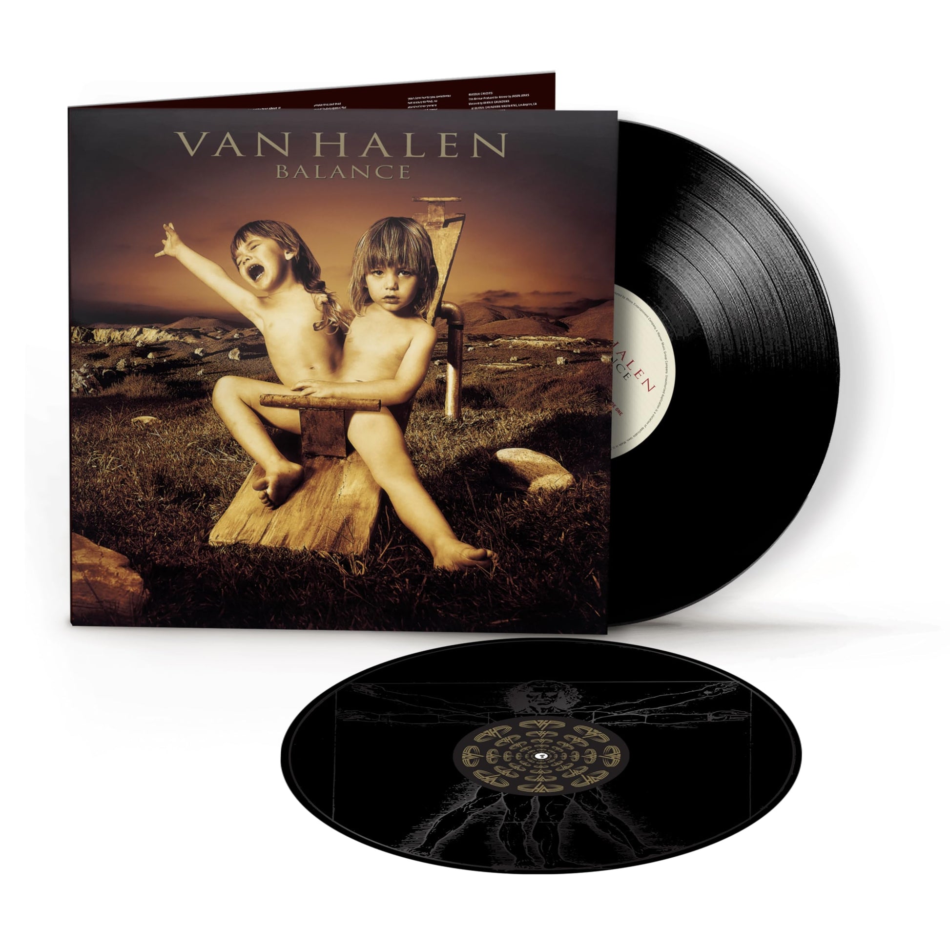 Van Halen "Balance" vinyl record with cover art of two children.
