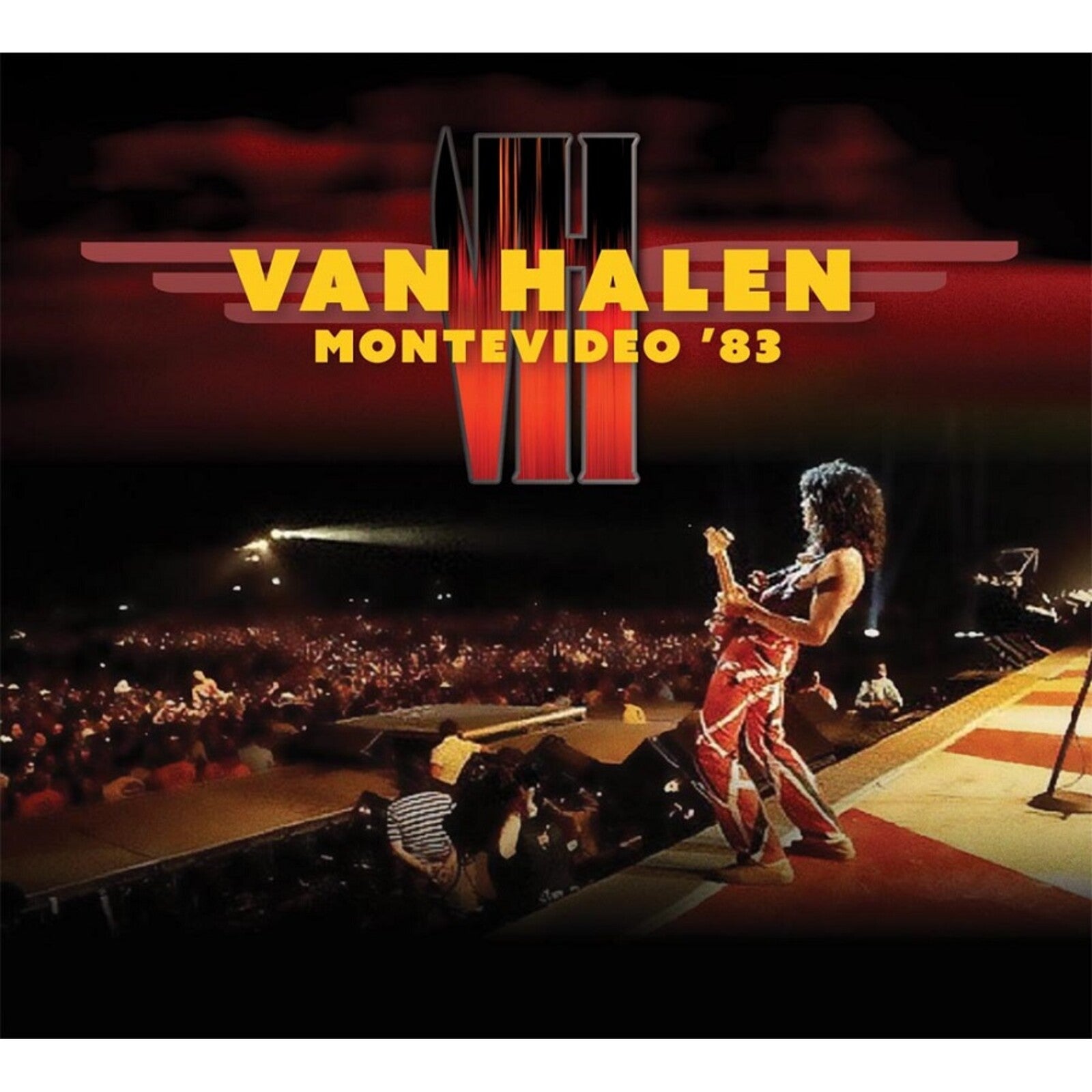 Van Halen concert photo from 1983, album cover for "Montevideo '83" CD.
