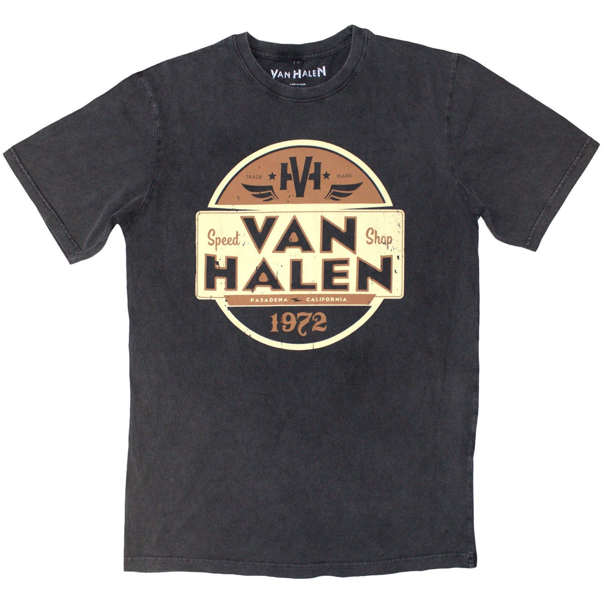 Washed black t-shirt with Van Halen "Speed Shop" graphic, size XX-Large.