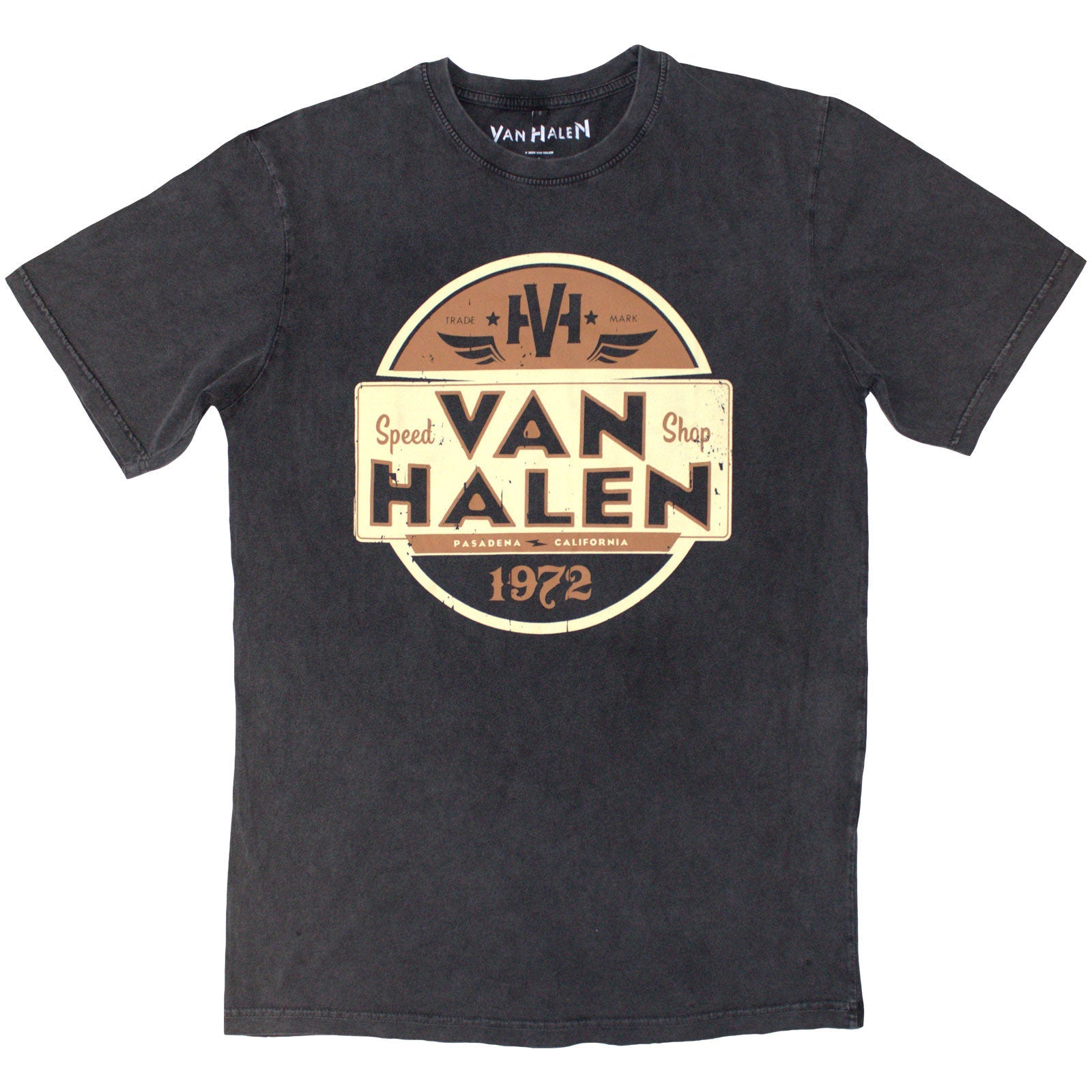 Washed black t-shirt with Van Halen "Speed Shop" graphic, size XX-Large.