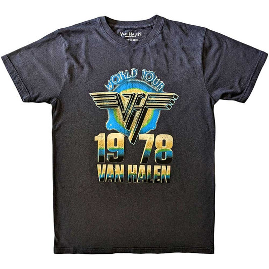Black Van Halen tour t-shirt, 1978 World Tour design, size X-Large.