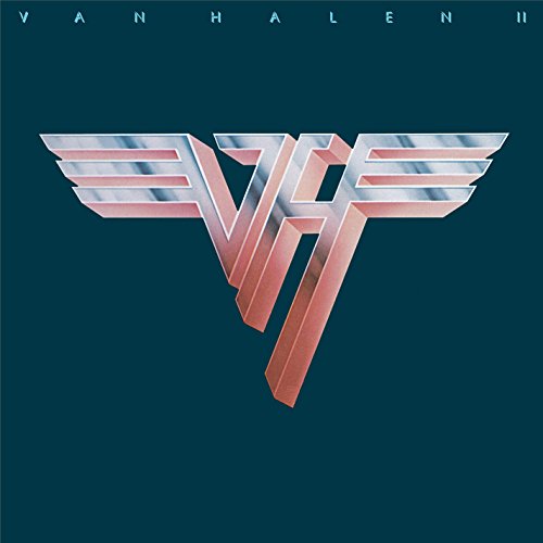 The image shows the cover of the album "Van Halen II" by Van Halen. Alt text: "Van Halen II album cover with stylized 'VH' logo on dark teal background."