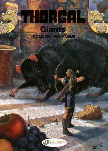 Thorgal comic cover: a warrior aims an arrow at a giant rat.