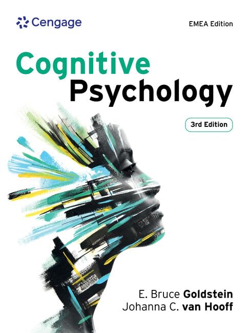 Textbook cover for "Cognitive Psychology," 3rd edition, with a silhouetted face.