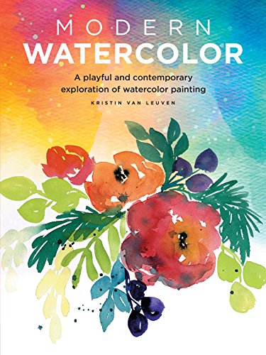 Book cover with watercolor floral painting and colorful gradient background.