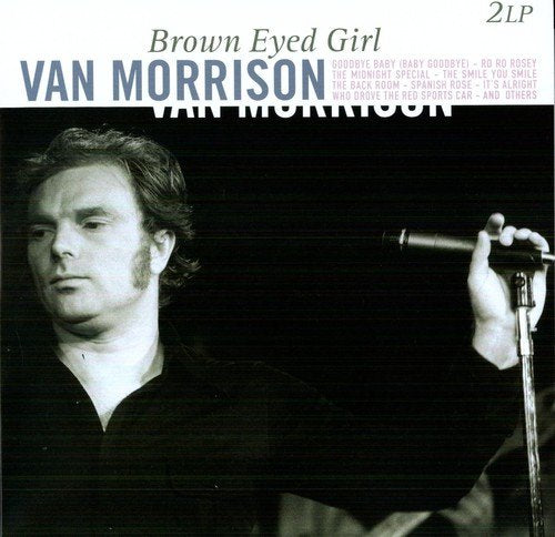 Van Morrison album cover featuring a black-and-white photo of the artist holding a microphone.