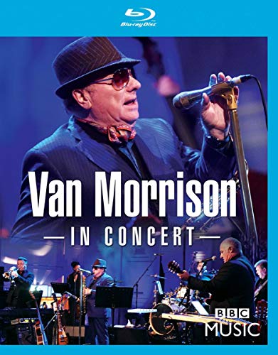 Van Morrison performing live with a band, Blu-ray disc logo visible.