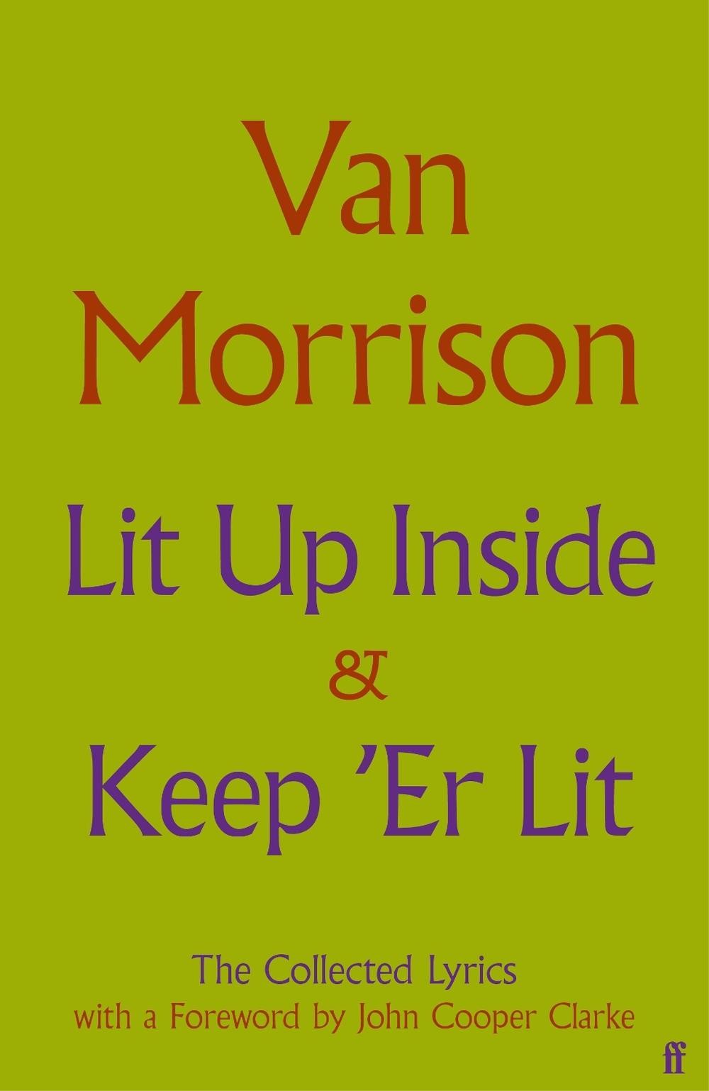 Book cover with green background, red and purple text reading Van Morrison Lit Up Inside.