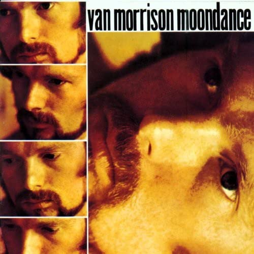CD cover for Van Morrison’s “Moondance” featuring a collage of his face.