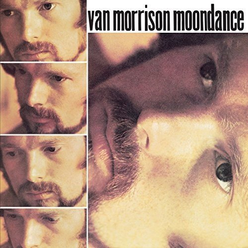 Van Morrison's album cover featuring a close-up of his face with a moustache.