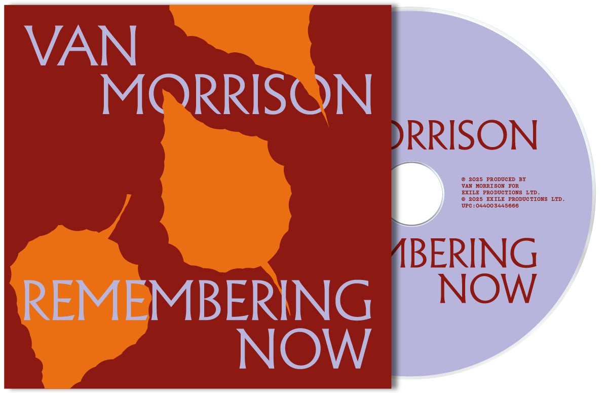 Van Morrison "Remembering Now" CD cover with red and purple design.