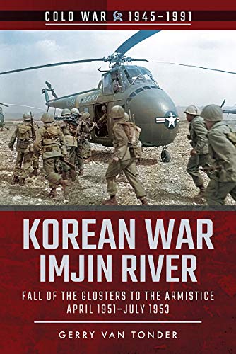 Korean War book cover depicting soldiers near a helicopter.