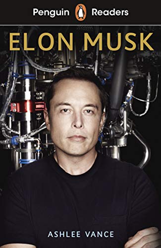 Book cover of Elon Musk by Ashlee Vance with a portrait and industrial background.