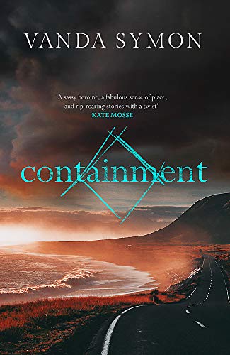 Book cover: "Containment" by Vanda Symon, with landscape and geometric design.