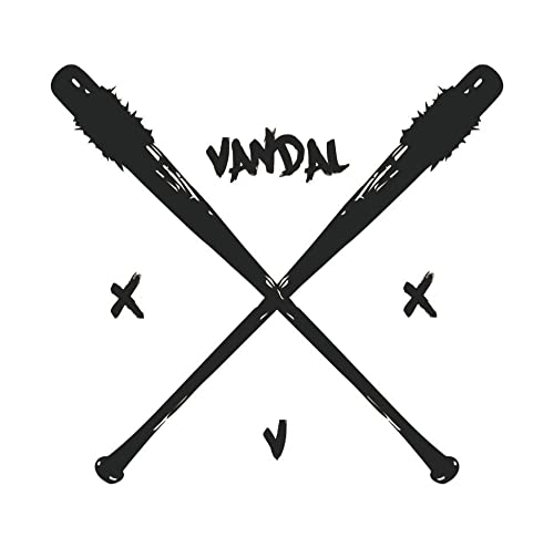 Black and white image of crossed baseball bats with “Vandal X” text.