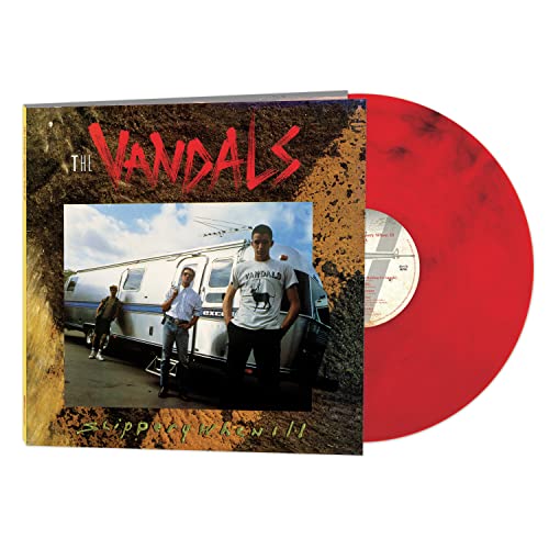 Slippery When Ill" vinyl record by The Vandals, with red record and cover.