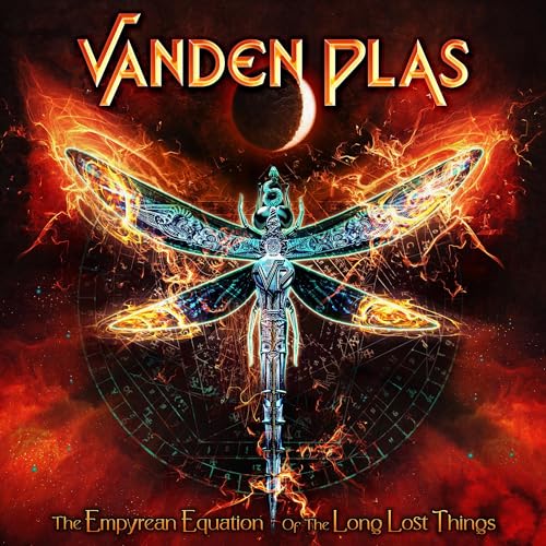 Album cover for Vanden Plas featuring a fiery dragonfly and celestial imagery.