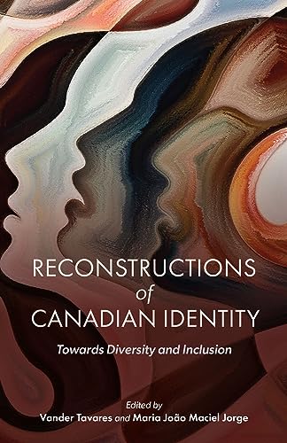 Book cover with abstract faces and text: “Reconstructions of Canadian Identity.”