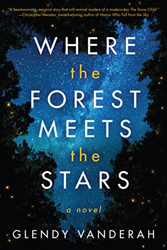 Book cover showing a starry night sky framed by dark tree silhouettes and fireflies.