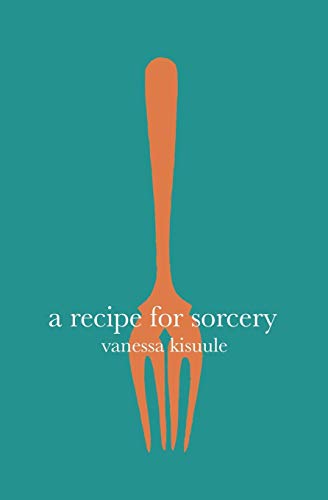 Book cover with a large orange fork illustration and white text.