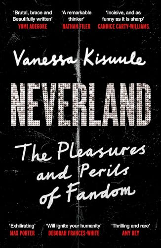 Book cover for Neverland by Vanessa Kisuule with silver glitter text on black background.