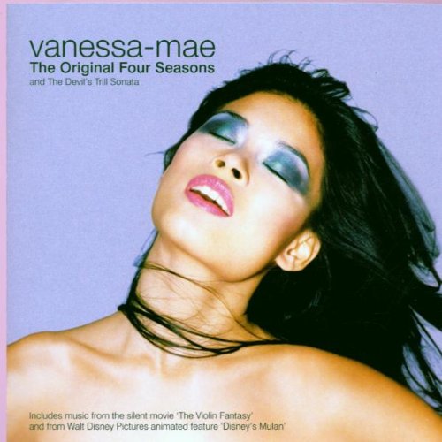 CD cover featuring Vanessa Mae with closed eyes and blue eyeshadow.