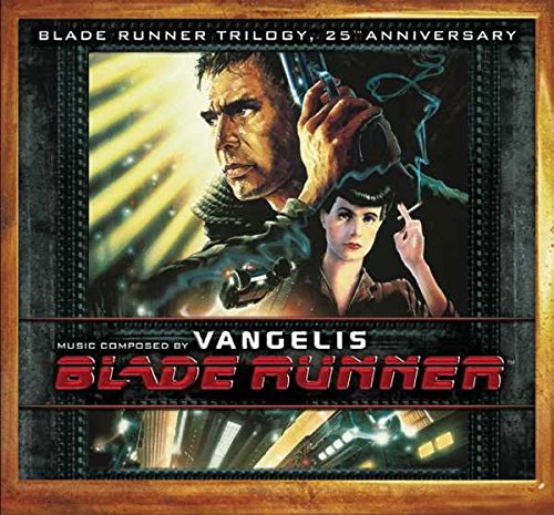 Blade Runner Trilogy 25th Anniversary CD cover featuring Rick Deckard and Rachael.