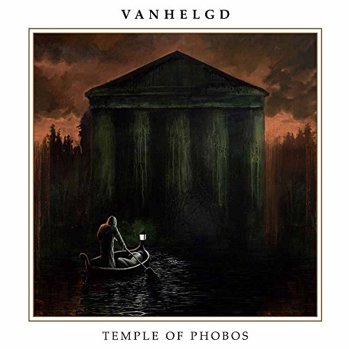 Album cover art: a person in a boat near a temple, surrounded by dark forest.