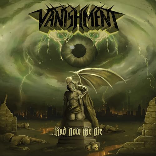 Album art featuring a skeletal figure embracing a man under a giant floating eye.