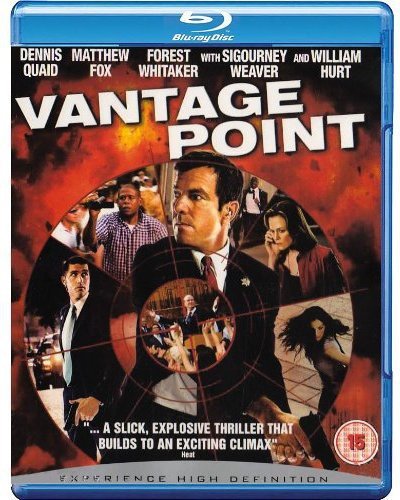 Vantage Point" Blu-ray case featuring Dennis Quaid and a crosshair graphic.