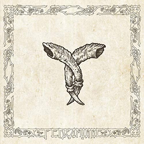 CD cover with ornate border and illustration of two curved horns.