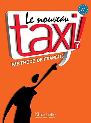 French textbook cover with bold red "taxi" text and silhouette of a pointing figure.