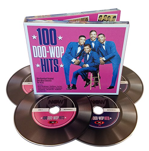 Four-CD box set of "100 Doo-Wop Hits" with images of singers.