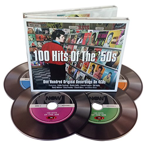 CD case and four discs for 100 Hits Of The '50s compilation album.