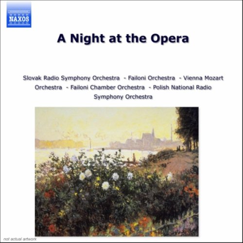 CD cover for A Night at the Opera featuring a landscape painting of flowers.