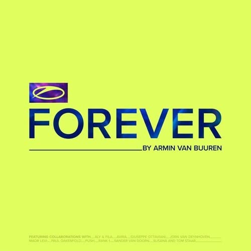 CD cover withS withC with lime green background and text "FOREVER BY ARMIN VAN BUUREN".
