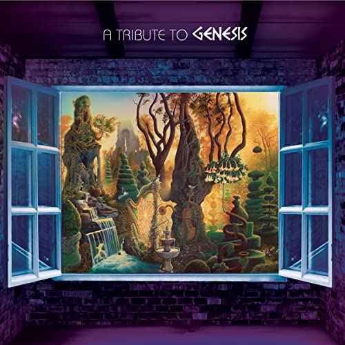 Album cover: a window view of a surreal, colorful garden landscape.