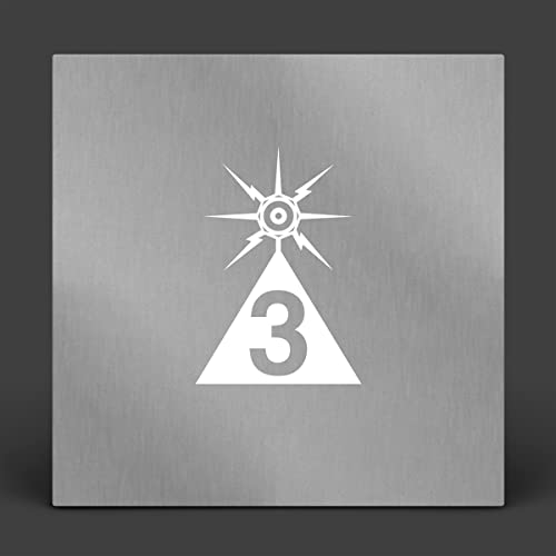 Silver album cover with white triangle, starburst, and number 3.